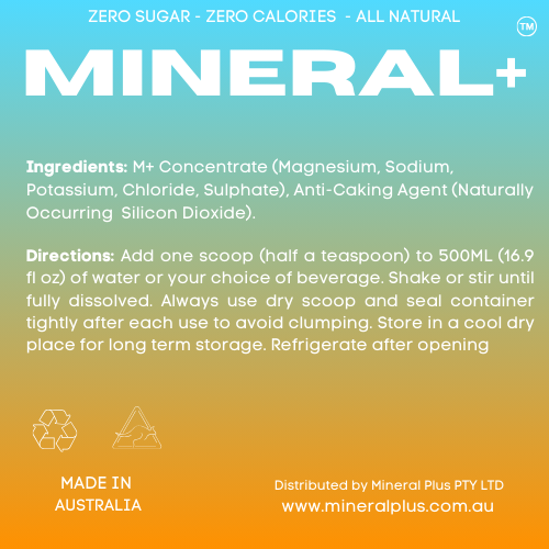 Mineral+ Rapid Electrolyte Mix Ingredients and Directions 